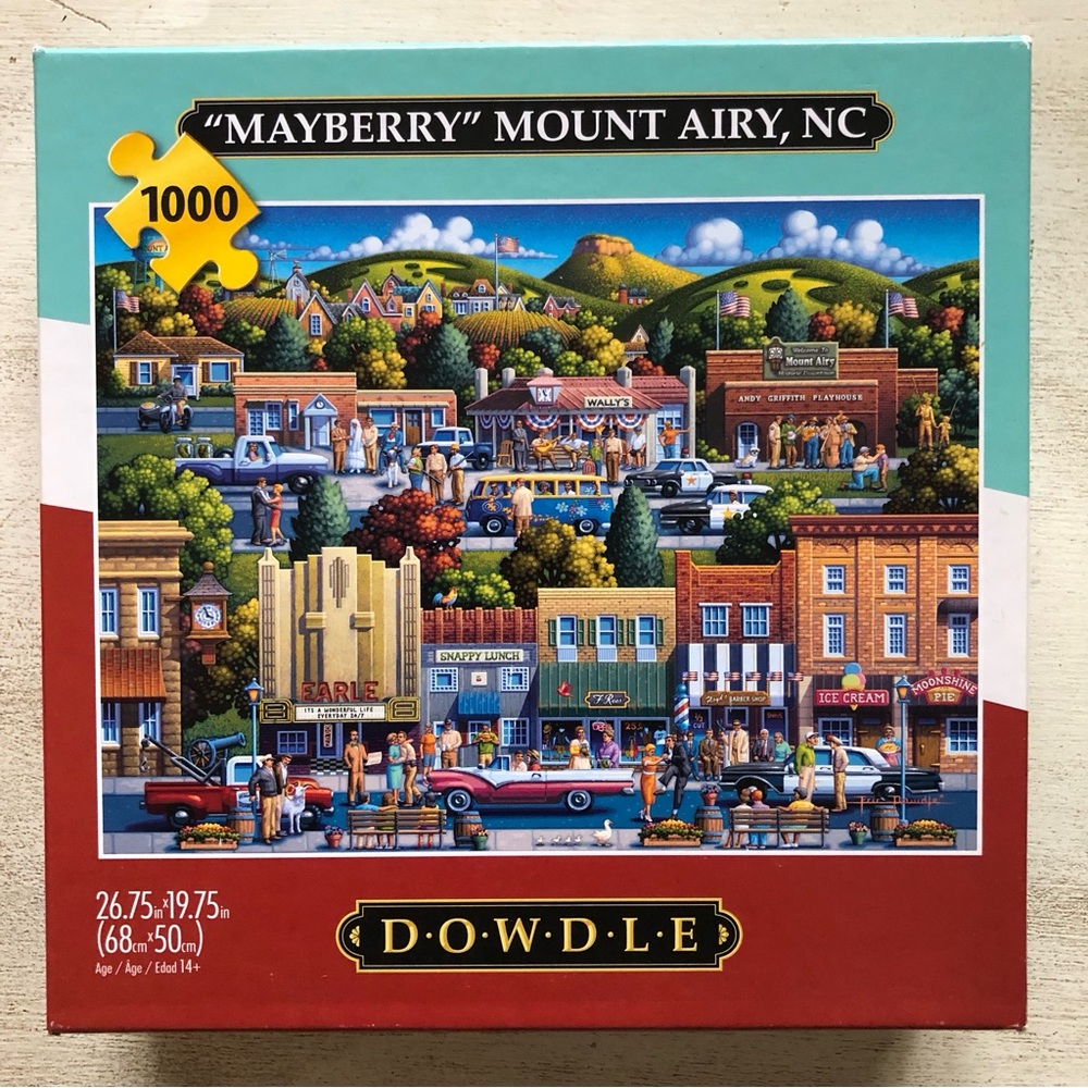 🦋3/$15 Dowdle Mayberry Mount Airy NC Puzzle - 1000 Pieces